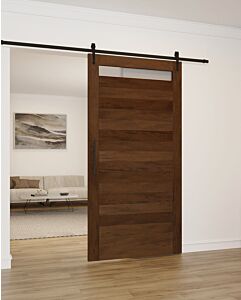 Mahogany Top View Designer SDL Contemporary Modern Shaker Single Barn Door|MR5G5-101-BARN