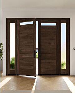 Mahogany Top View  Modular Modern Shaker Double Door, Sidelites|MR5G5-101-SW-SH