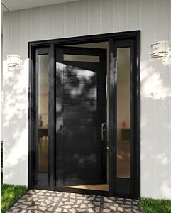 Mahogany Top View  Modular Modern Shaker Single Door, Sidelites|MR5G5-101-SW-SH