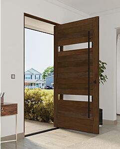 Mahogany 2 Lite  Modular Modern Shaker Pivot Door|MR5G5-203