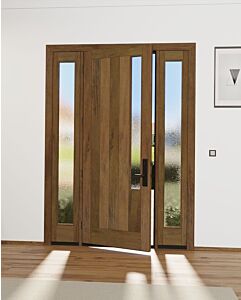 Mahogany Artistic Lite  Modular Modern Shaker Single Door, Sidelites|MRV-53G-2-SH