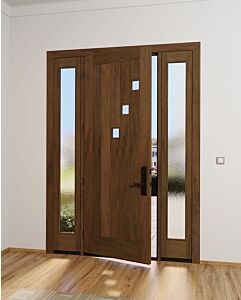Mahogany Artistic Lite  Modular Modern Shaker Single Door, Sidelites|MRV-53G-4-AS
