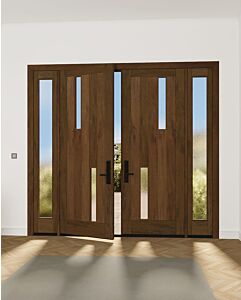 Mahogany Artistic Lite  Modular Modern Shaker Double Door, Sidelites|MRV-53G-5-AS
