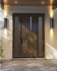 Mahogany Artistic Lite  Modular Modern Shaker Single Door, Sidelites|MRV-53G-5-AS