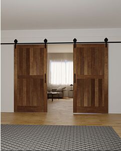 Mahogany 2 Panel Shaker Double Barn Door|MRV201-BARN