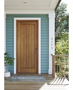 Mahogany 1 Panel V-Grooved Solid Single Door|P101-V-OG