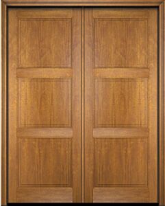 Mahogany 3 Panel Solid Double Door|P301-S-OG