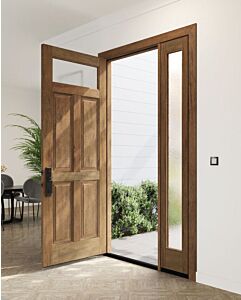 Mahogany Top View 4 Panel Single Door, Sidelite|P401-P