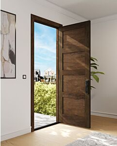 Mahogany Modern 4 Panel Shaker Solid Single Door|P401-SH-SH