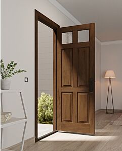 Mahogany 2 Lite, Top View 4 Panel Single Door|P402-P