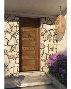 Mahogany 5 Panel V-Grooved Rustic Solid Single Door|P501-OG
