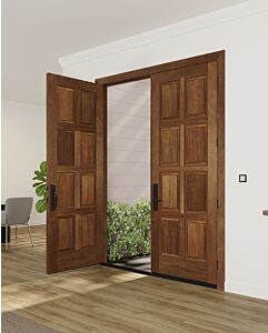 Mahogany 8 Panel Colonial Shaker Double Door|P800-SH