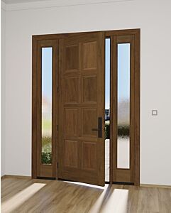Mahogany 8 Panel Colonial Shaker Single Door, Sidelites|P800-SH