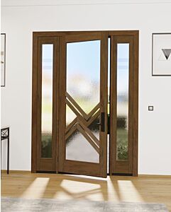 Mahogany Ras-6 Full Lite, Artistic Lite Designer SDL Shaker Single Door, Sidelites