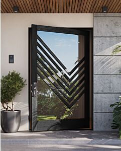 RAS-4| Mahogany RAS-4 Stylish Multi Lite SDL Designer Shaker Pivot Door