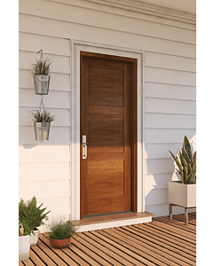 Mahogany Modern 3 Panel Shaker Solid Single Door|P301-SH-SH