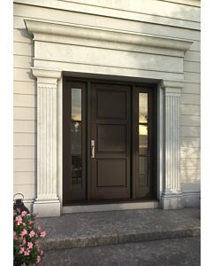 Mahogany 3 Panel Solid Single Door, Sidelites|P301-S-OG