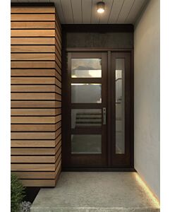 Mahogany Full Lite, 4 Lite  Modern Shaker Single Door, Sidelite|G401-SH-SH