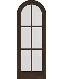 Mahogany Round Top Full Lite, 6 Lite SDL Single Door|G601-R-OG