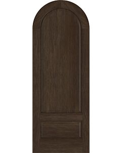 Mahogany Round Top 3/4 Round 2 Panel Solid Single Door|P7501-R-OG