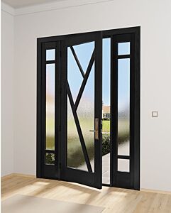 Mahogany Tree-2 Full Lite, Artistic Lite Designer SDL Shaker Single Door, Sidelites