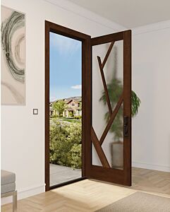 Mahogany Tree-6 Full Lite, Artistic Lite Designer SDL Shaker Single Door