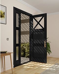 Mahogany Whickham Craftsman Top View Designer SDL 2 Panel Shaker Single Door, Sidelite