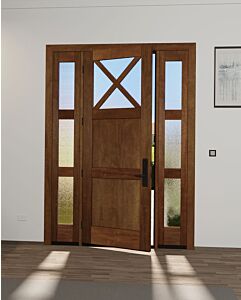 Mahogany Whickham Craftsman Top View Designer SDL 2 Panel Shaker Single Door, Sidelites