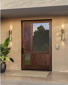 ZenithLux| Mahogany ZenithLux Stylish Multi Lite Multi Panel Contemporary Modern Shaker Pivot Door