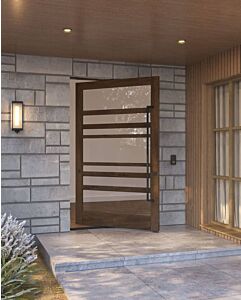 Mahogany HORIZON Stylish Multi Lite SDL Contemporary Modern Shaker Impact-Rated Pivot Door