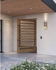 Mahogany Linealux Slimlite SDL Contemporary Modern Shaker Impact-Rated Pivot Door