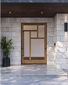 Mahogany OCULUS Stylish Multi Lite SDL Contemporary Modern Shaker Impact-Rated Pivot Door