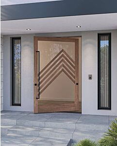 Mahogany RAS-1 Stylish Multi Lite SDL Contemporary Modern Shaker Impact-Rated Pivot Door