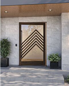 Mahogany RAS-3 Stylish Multi Lite SDL Contemporary Modern Shaker Impact-Rated Pivot Door