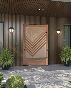 Mahogany RAS-4 Stylish Multi Lite SDL Contemporary Modern Shaker Impact-Rated Pivot Door
