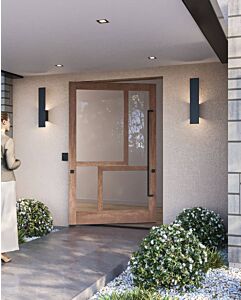 Mahogany RAS-8 Stylish Multi Lite SDL Contemporary Modern Shaker Impact-Rated Pivot Door