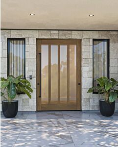Mahogany Trinity 4 Lite SDL Contemporary Modern Shaker Impact-Rated Pivot Door
