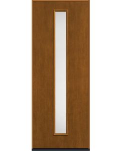 96 Satin Etch Modern Pulse Linea Centered Mahogany Fiberglass Single Door , WBD Impact
