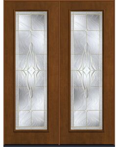 96 Wellesley Full Lite Mahogany Fiberglass Double Doors , WBD Impact