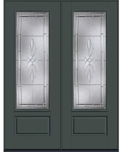 96 Kensington 3/4 Lite 1 Panel Smooth Fiberglass Double Doors , WBD Impact