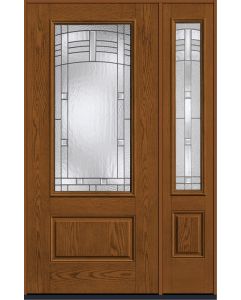 80 Maple Park 3/4 Lite 1 Panel Oak Fiberglass Single Door,Sidelite , WBD Impact