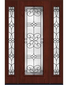 96 Salinas Full Lite Oak Fiberglass Single Door,Sidelites , WBD Impact