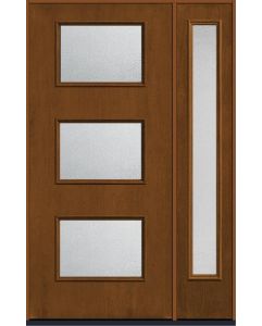 80 Granite Modern Pulse Ari 3-Lite Mahogany Fiberglass Single Door,Sidelite , WBD Impact