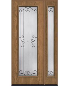 96 Riserva Full Lite Oak Fiberglass Single Door,Sidelite , WBD Impact