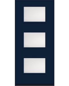 80 Satin Etch Modern Pulse Ari 3-Lite Smooth Fiberglass Single Door , WBD Impact
