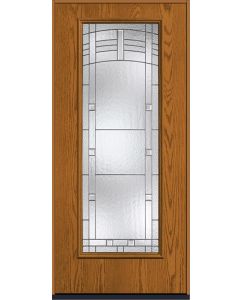 80 Maple Park Full Lite Oak Fiberglass Single Door , WBD Impact