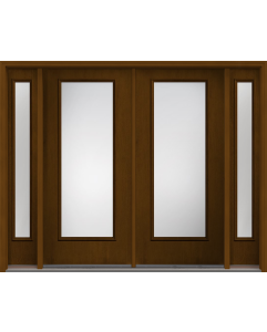 80 Clear Full Lite Mahogany Fiberglass Double Door,Sidelites , WBD Impact