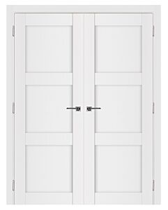 3-Panel Shaker Stile-25 Prefinished White Interior Double Door