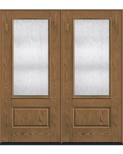 80 Chord 3/4 Lite 1 Panel Oak Fiberglass Double Doors , WBD Impact