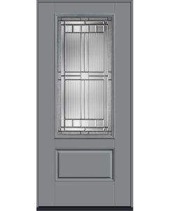 80 Saratoga 3/4 Lite 1 Panel Smooth Fiberglass Single Door , WBD Impact